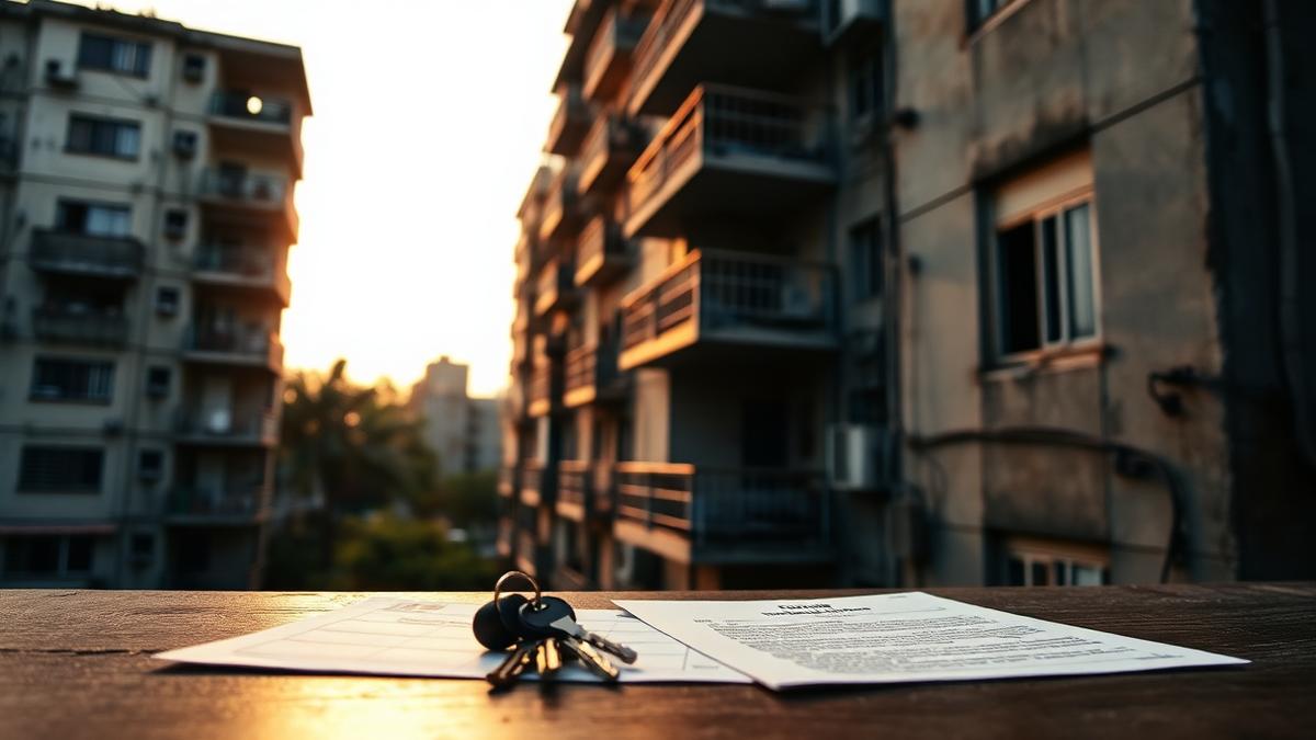 Kolkata apartment building with property papers and keys — NRI selling inherited property in India
