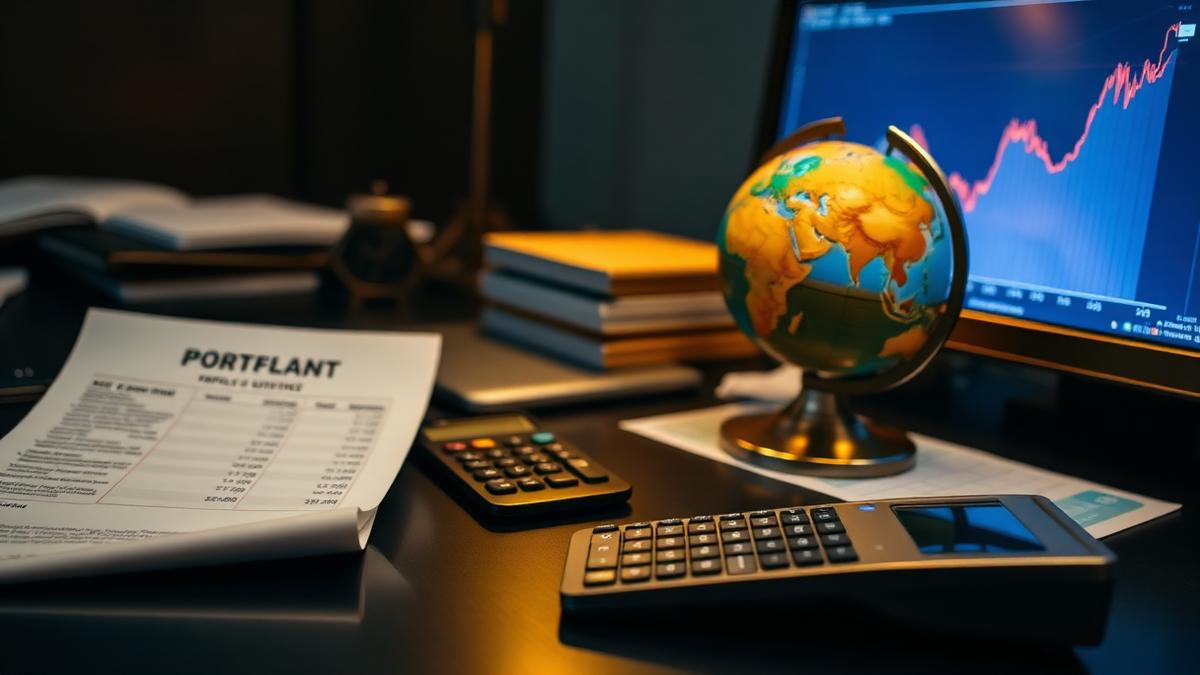 Ledger, currency notes and a globe on a desk — NRI investment in India and the exchange-control framework